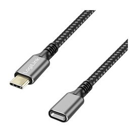 LogiLink Rallonge USB 3.2 Gen2, boîtier alu, 1 m, noir/gris