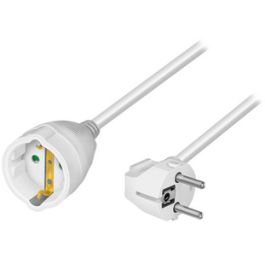 LogiLink Rallonge électrique avec prises terre, 3 m, blanc