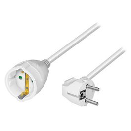 LogiLink Rallonge électrique avec prises terre, 5 m, blanc