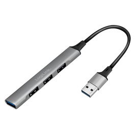 LogiLink Slim Hub USB 3.0, 4 ports, boîtier aluminium, gris