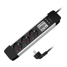 LogiLink Steckdosenleiste mit LCD-Display, 3-fach