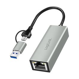 LogiLink USB-C - Gigabit Ethernet-Adapter, grau