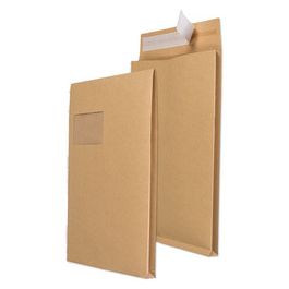 MAILmedia Faltenversandtasche C4, mit Fenster, braun