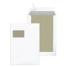 MAILmedia Papprückwandtaschen C4, mit Fenster, weiß