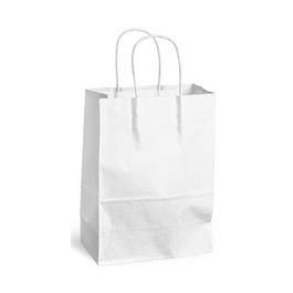 MAILmedia Sac en papier avec cordelette, 15,7 litres, blanc