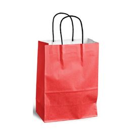 MAILmedia Sac en papier avec cordelette, 3,5 litres, rouge