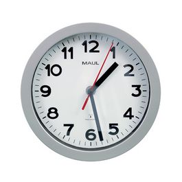 MAUL Horloge murale/radio MAULstep, diamètre: 200 mm, argent