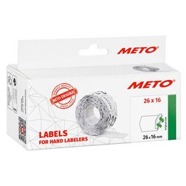METO Étiquette pour étiqueteuse de prix, 26 x 16 mm, blanc