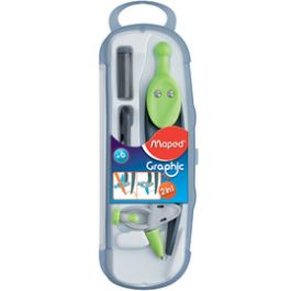 Maped Boîte de compas Graphic 360 degrés, avec anneau