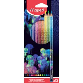 Maped Crayon de couleur DEEPSEA PARADISE, étui carton de 12