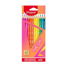 Maped Crayon de couleur triangulaire NEON, étui carton de 12