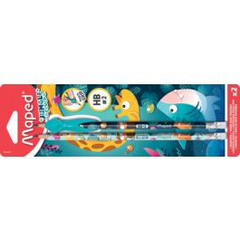 Maped Crayon de papier JUNGLE fever avec gomme, blister de 2