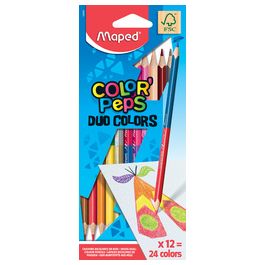 Maped Crayons bicolores COLOR'PEPS DUO, triangulaire, étui