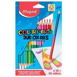 Maped Crayons bicolores COLOR'PEPS DUO, triangulaire, étui