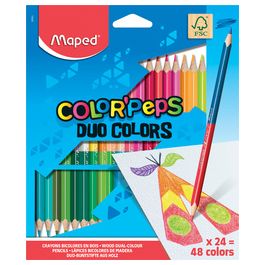 Maped Crayons bicolores COLOR'PEPS DUO, triangulaire, étui