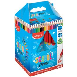 Maped Crayons de couleur COLOR'PEPS, pack scolaire de 144