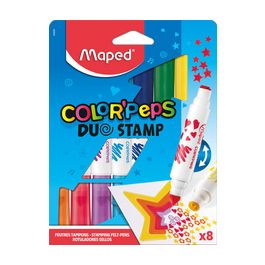 Maped Feutre-tampon COLOR'PEPS DUO STAMP, étui de 8
