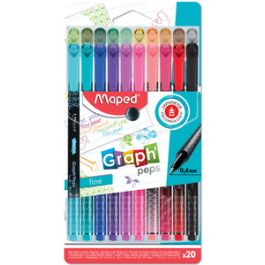 Maped Fineliner Graph'Peps Premium, étui de 20 en plastique