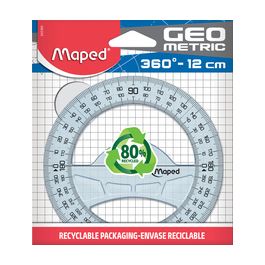 Maped Rapporteur Geometric 360 deg, 120 mm, en plastique