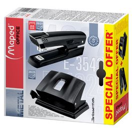 Maped Set d'agrafeuse & de perforateur Essentials, noir