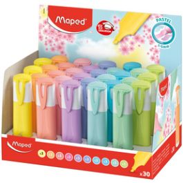 Maped Surligneur FLUO'PEPS PASTEL, présentoir de 30 x30