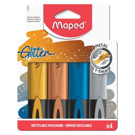 Maped Surligneur GLITTER METAL, étui de 4