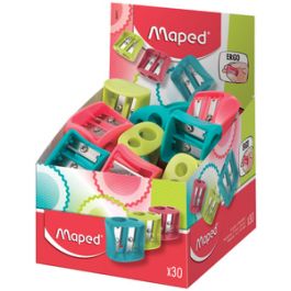 Maped Taille-crayon double Vivo, plastique, présentoir de 30 x30