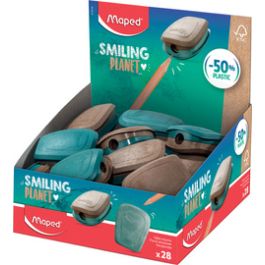 Maped Taille-crayons SMILING PLANET, bleu/brun, présentoir x28