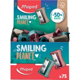 Maped Taille-crayons VIVO SMILING PLANET, présentoir de 75 x75