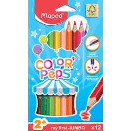 Maped my first Crayons de couleur COLOR'PEPS JUMBO, étui 12