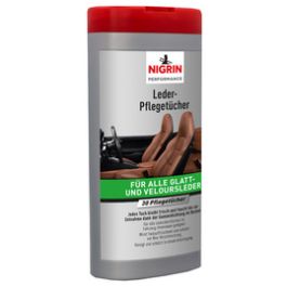 NIGRIN Leder-Pflegetücher, Spenderbox