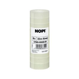 NOPI Ruban adhésif, pack filmé, 12 mm x 10 m, transparent