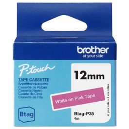 Ruban cassette d'origine Brother BTAGP35 - blanc, rose