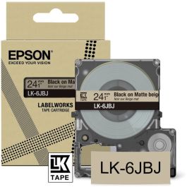 Ruban cassette d'origine Epson C53S672092 / LK-6JBJ - noir