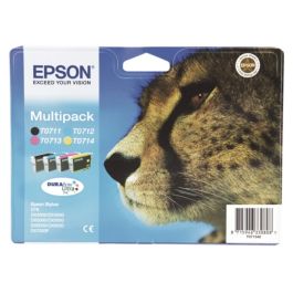 Cartouches d'origines Epson C13T07154010 / T0715 - multipack 4 couleurs : noire, cyan, magenta, jaune