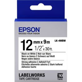 Ruban d'origine Epson C53S654016 / LK-4WBW - noir, blanc