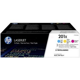 Toners d'origines HP CF253XM / 201X - multipack 3 couleurs : cyan, magenta, jaune