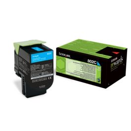 Toner d'origine Lexmark 80C20C0 / 802C - cyan