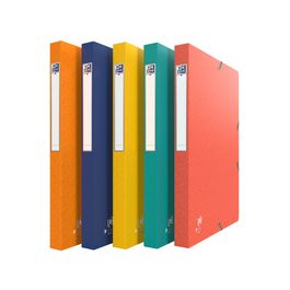 Oxford Boîte de classement Bicolor Recyc+, A4, assorti x9