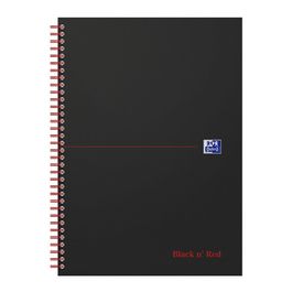 Oxford Cahier à spirale Black n' Red, A4, ligné, carton