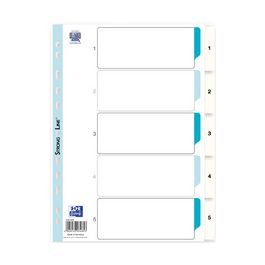 Oxford Intercalaires en plastique, chiffes, A4, 10 touches