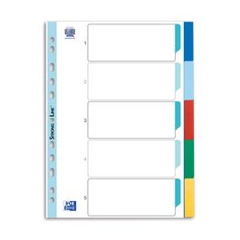 Oxford Intercalaires en plastique, uni, onglets colorés