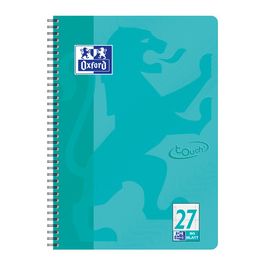 Oxford cahier Touch, A4+, ligné, 160 pages, bleu aqua