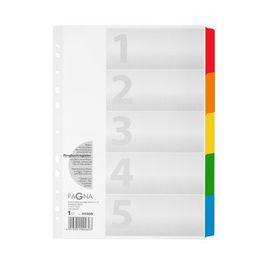 PAGNA Intercalaires en carton, A4, 5 touches, 5 couleurs
