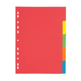 PAGNA Intercalaires en carton, A4, 5 touches, 5 couleurs
