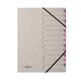 PAGNA Trieur "Easy Grey", A4, 12 compartiments, gris / lilas