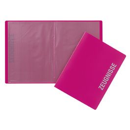 PAGNA Zeugnismappe, DIN A4, mit 10 Hüllen, PP, dunkelrosa
