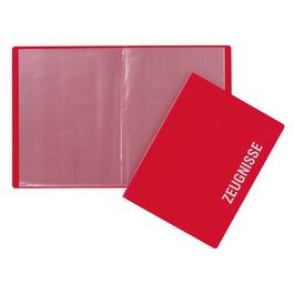 PAGNA Zeugnismappe, DIN A4, mit 10 Hüllen, PP, rot