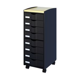 PAPERFLOW Desserte, 16 tiroirs, noir / hêtre