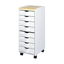 PAPERFLOW Desserte, 8 tiroirs, gris / hêtre